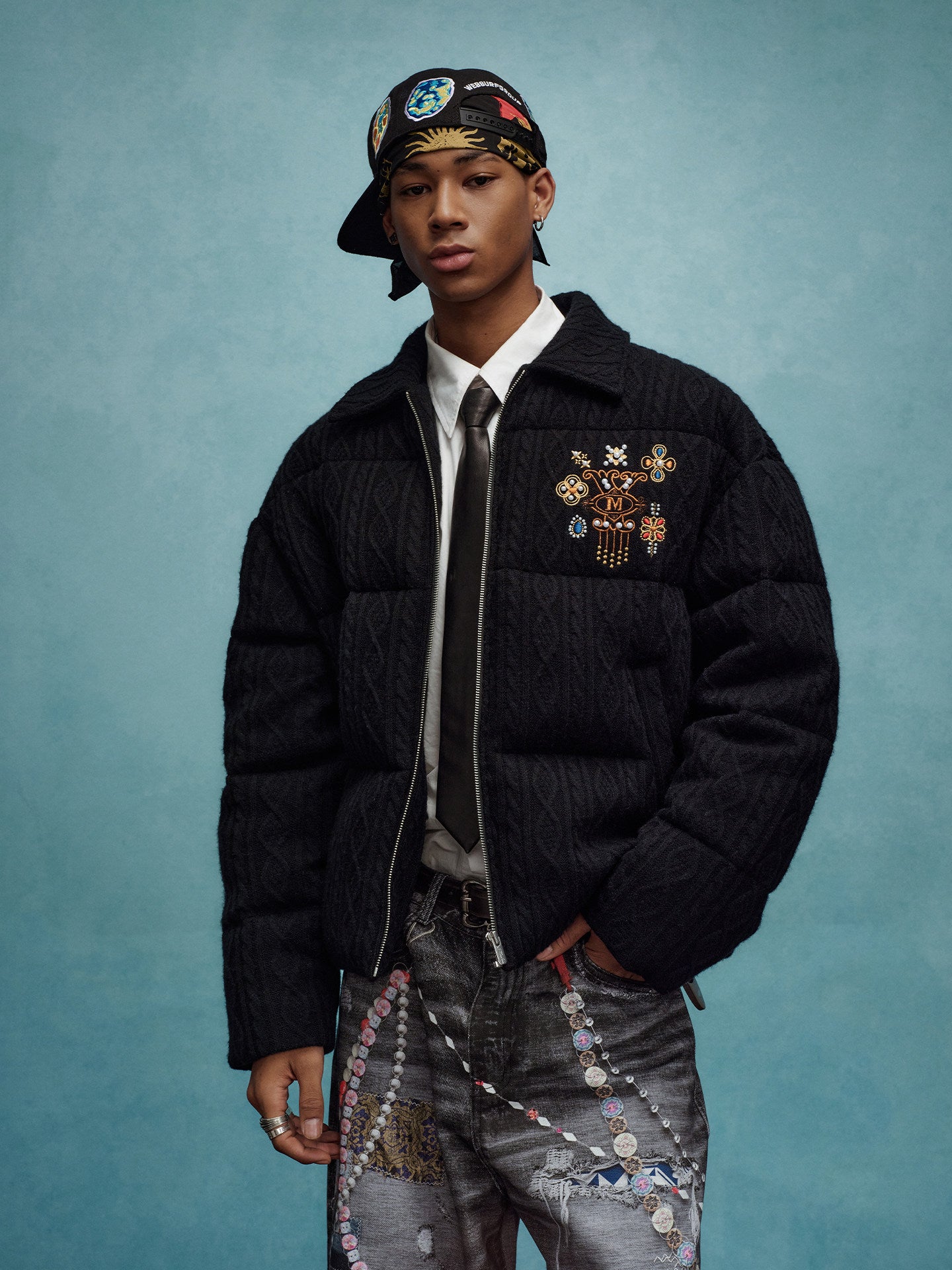 Embroidery Quilted Puffer Jacket WN23232