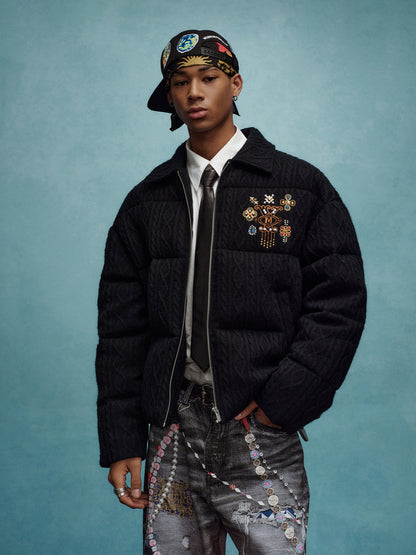 Embroidery Quilted Puffer Jacket WN23232