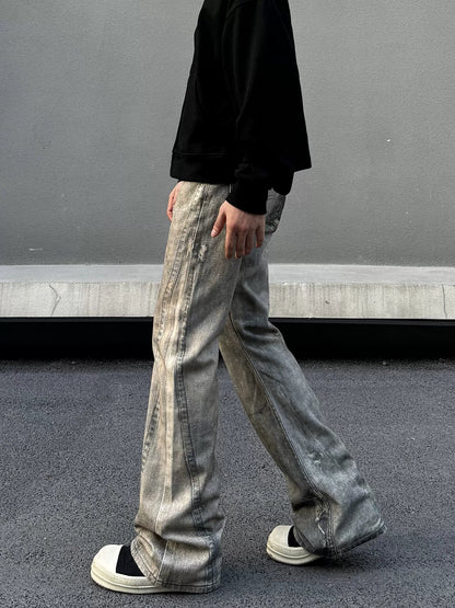 Digital Print Flare Denim Jeans WN19510