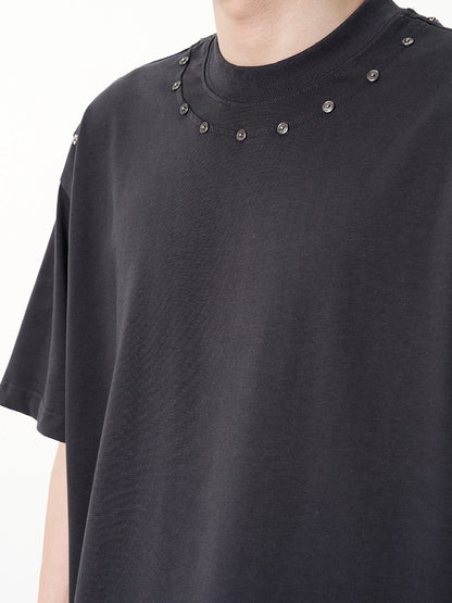 Metal Rivets Short Sleeve T-shirt WN7635