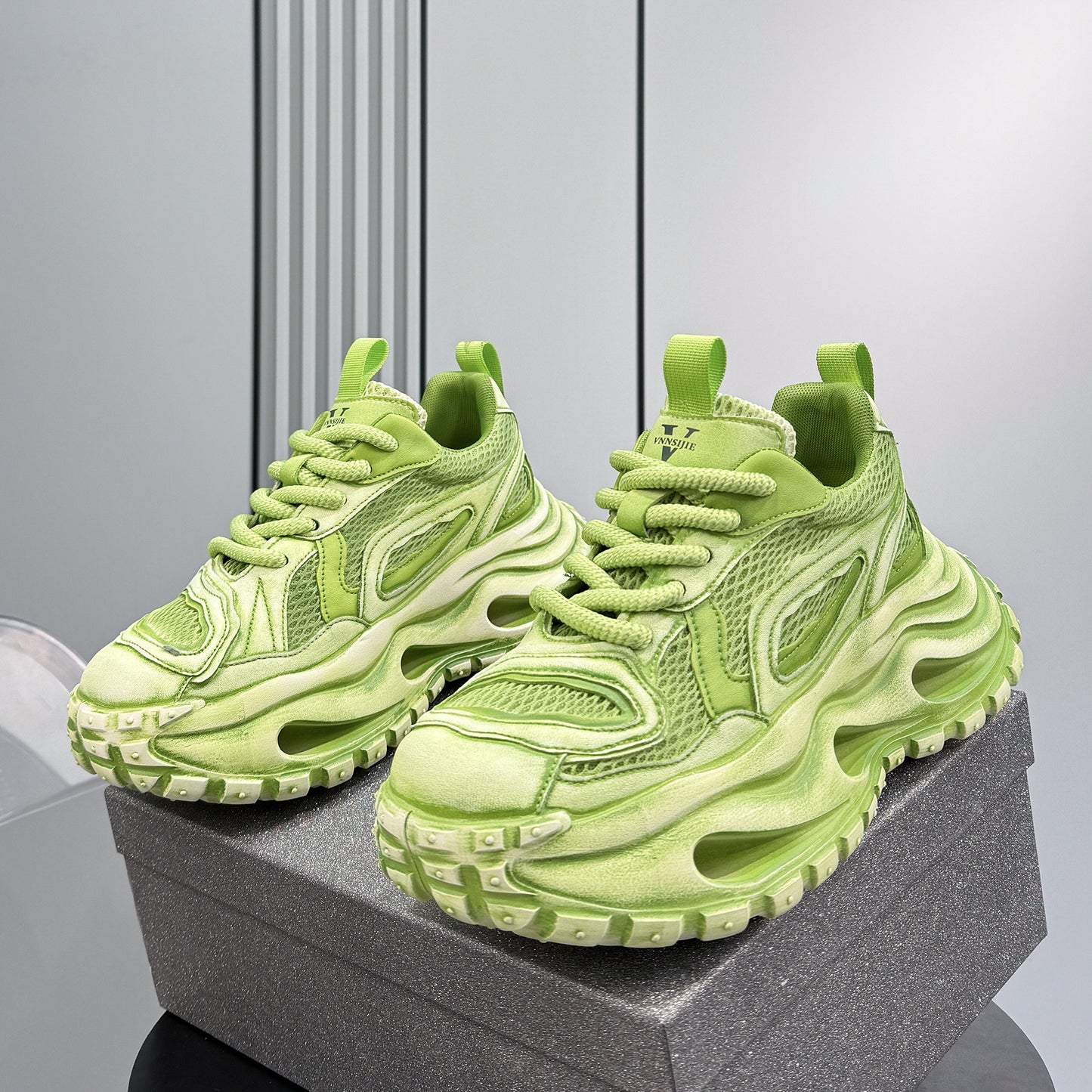Mesh Panel Chunky Sole Sneakers WN24591