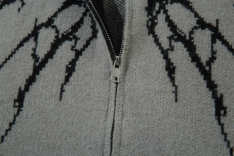 Colorblock Zipper Knit Cardigan WN11455