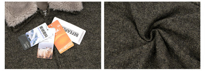 Detachable Fake Fur Collar Zipper Jacket WN26217