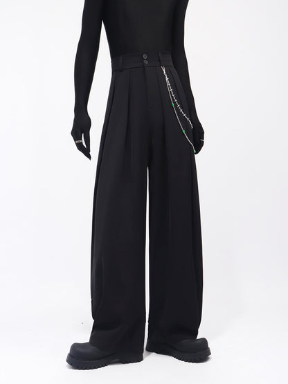 Metal Decor Jacket & Wide Leg Trousers Setup WN23668