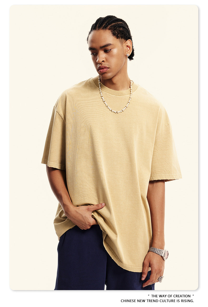 Damage Wash Round Neck Short Sleeve T-Shirt WN6060