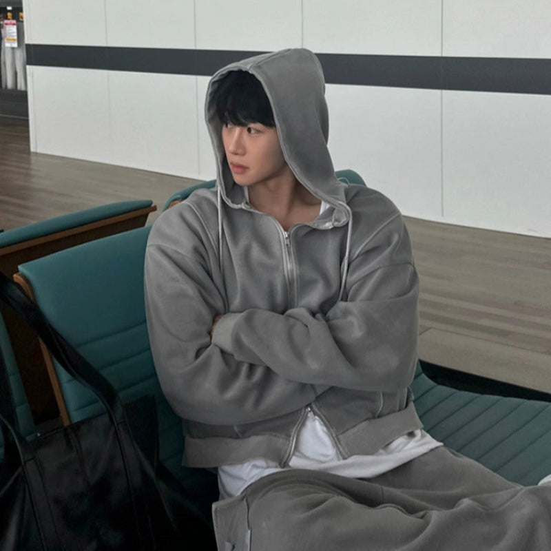 Double Zipper Hoodie & Wide Leg Cargo Sweatpants Setup WN20243