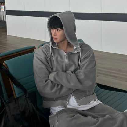 Double Zipper Hoodie & Wide Leg Cargo Sweatpants Setup WN20243