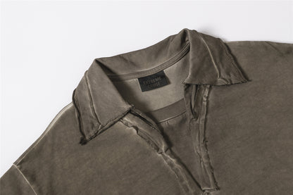 Raw Hem Panel Short Sleeve Polo Shirt WN26963