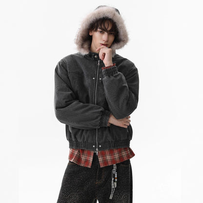 Detachable Fur Collar Hooded Puffer Jacket WN21864