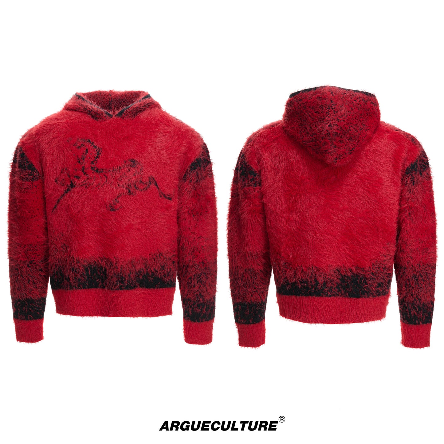 Fake Mink Fur Oversize Hooded Sweater WN23542