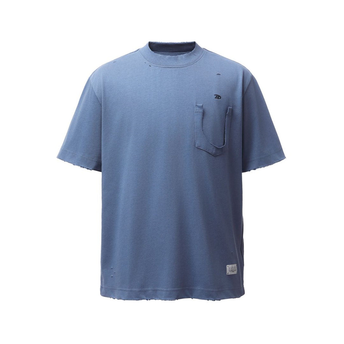 Damage Raw Hem Pocket Oversize Short Sleeve T-Shirt WN26864