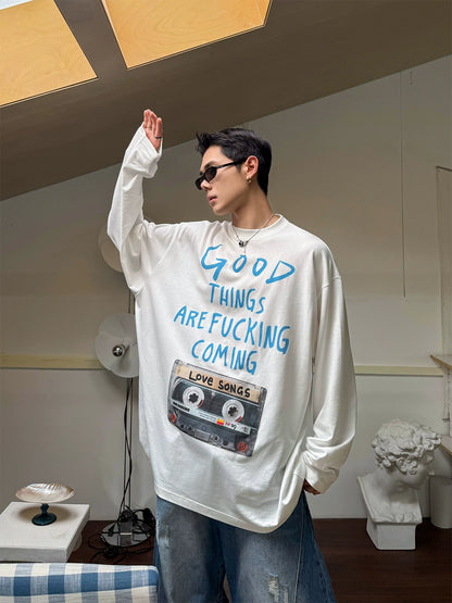 Graphic Print Breathable Long Sleeve T-Shirt WN20862