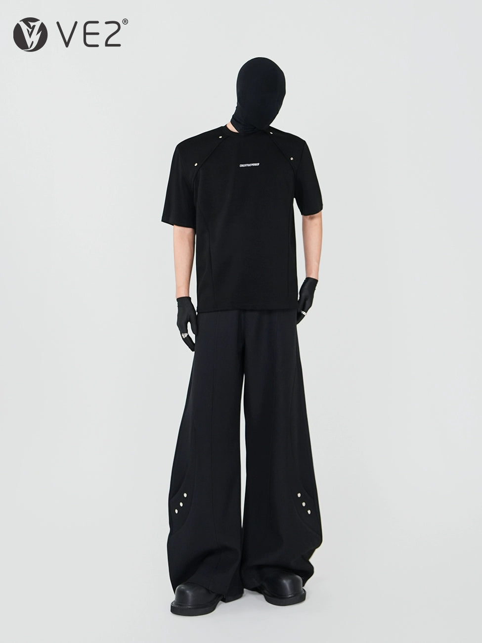 Metal Studs Heavyweight Oversize Short Sleeve T-Shirt WN17443