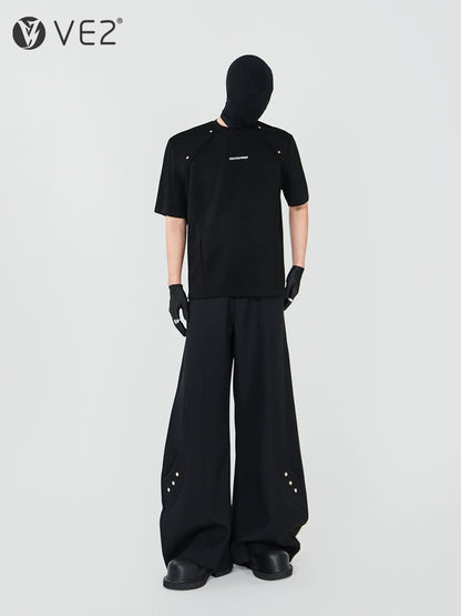 Metal Studs Heavyweight Oversize Short Sleeve T-Shirt WN17443