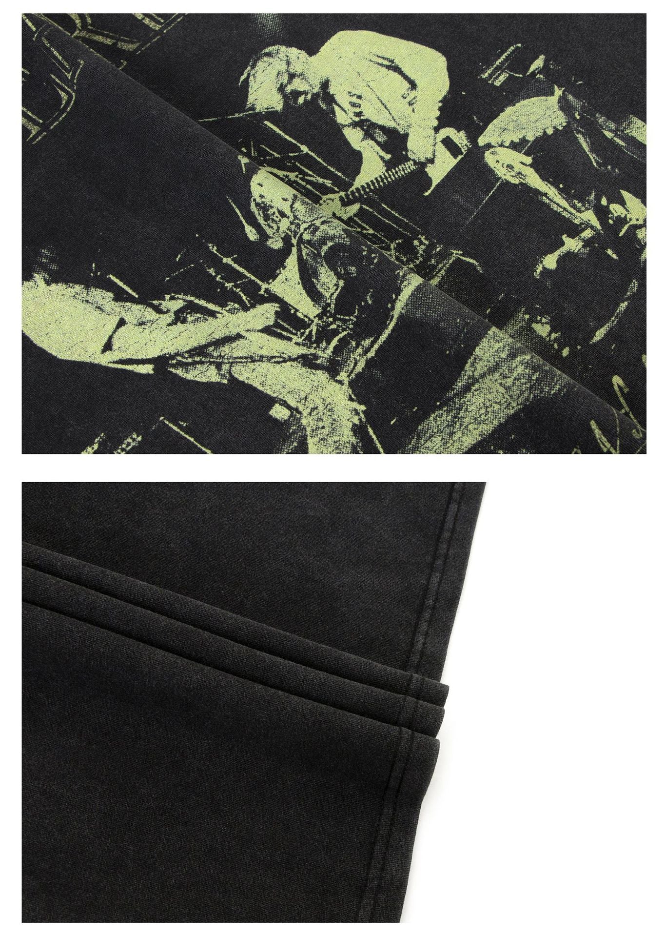 Washed Band Digital Print Oversize Short Sleeve T-Shirt WN26324