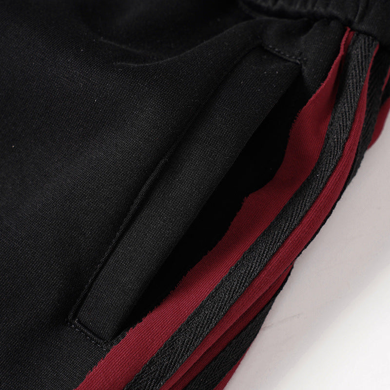 Stripe Embroidery Wide Leg Sweatpants WN28065