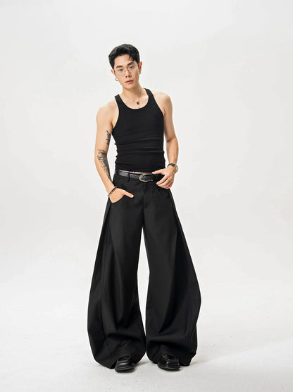 Layered Silhouette Wide Leg Trousers WN20863