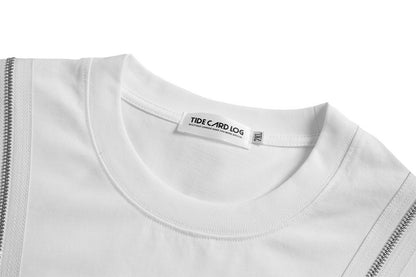 Heavyweight Zipper Metal Logo Oversize Short Sleeve T-Shirt WN27890