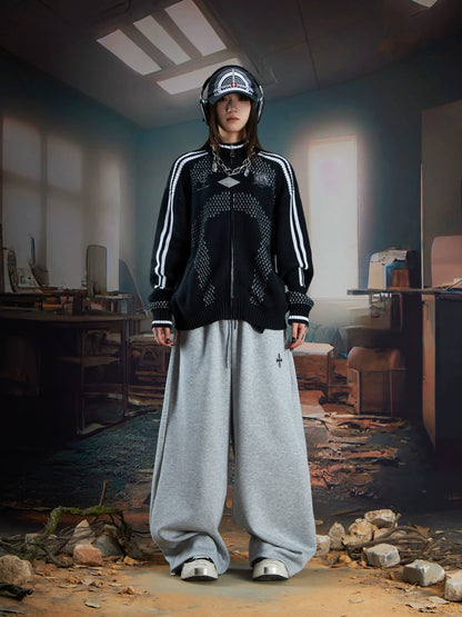 Double-Waistband Embroidery Sporty Pants WN21345