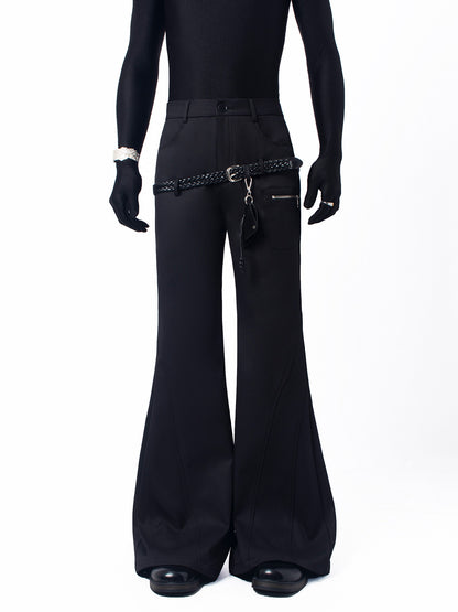 Belt Decor Flare Trousers WN23710