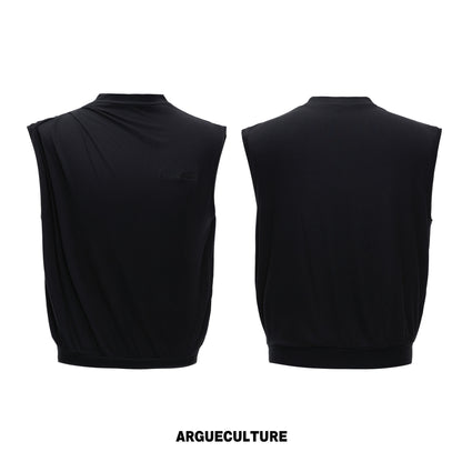 Embroidery Stretch Oversize Sleeveless T-Shirt WN26990