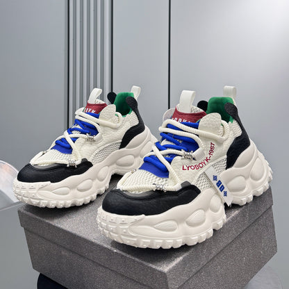 Mesh Rope Lace Chunky Sole Sneakers WN24593