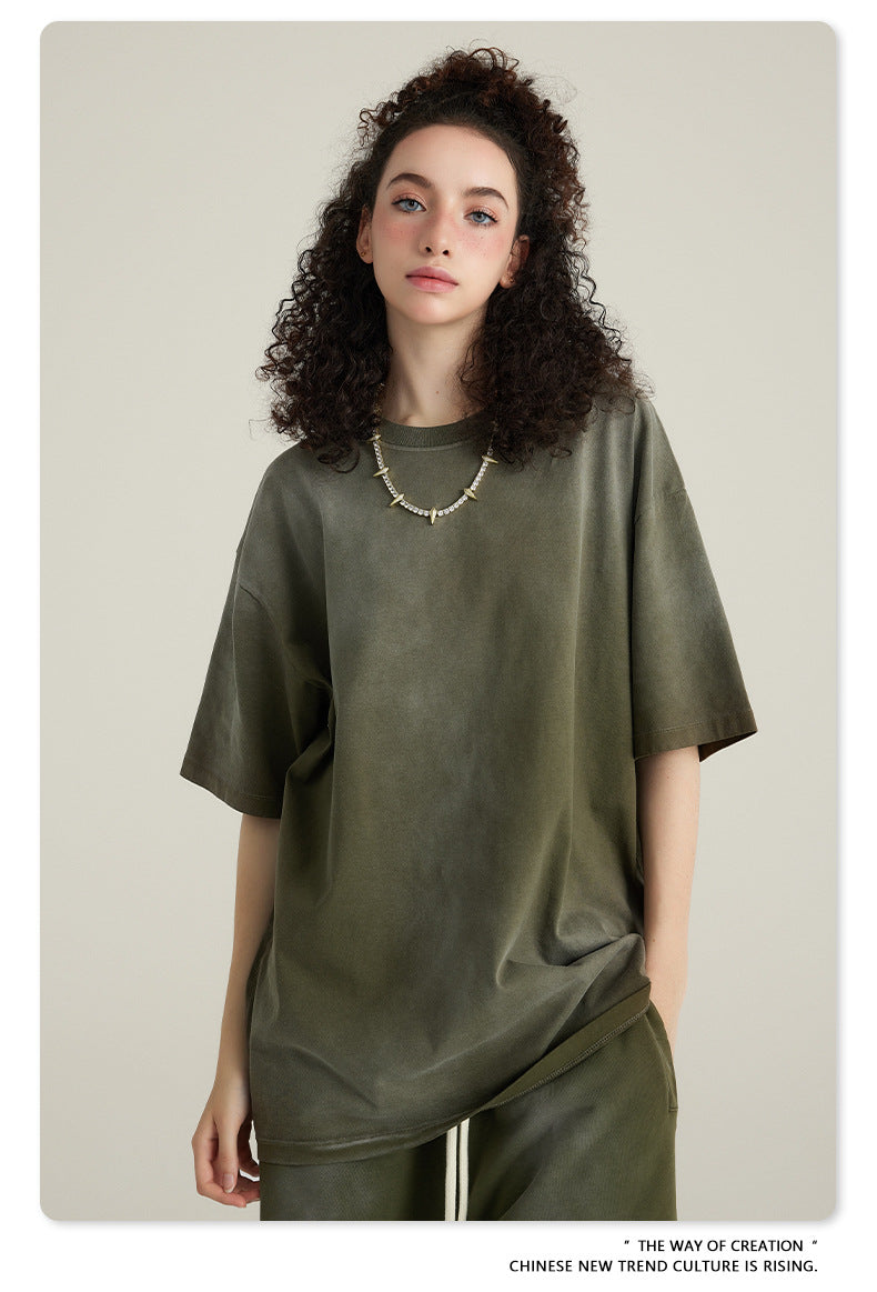 Washed Oversize Short-sleeve T-shirt WN6443