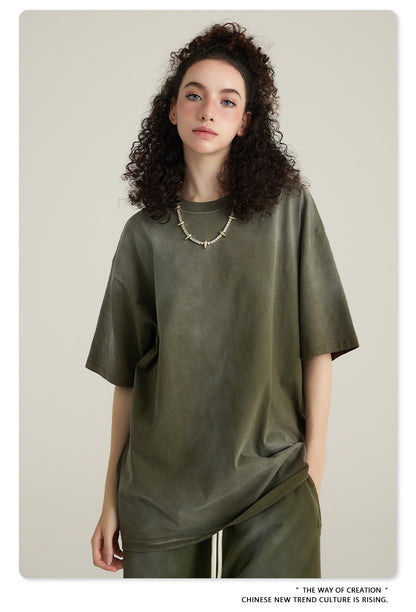 Washed Oversize Short-sleeve T-shirt WN6443