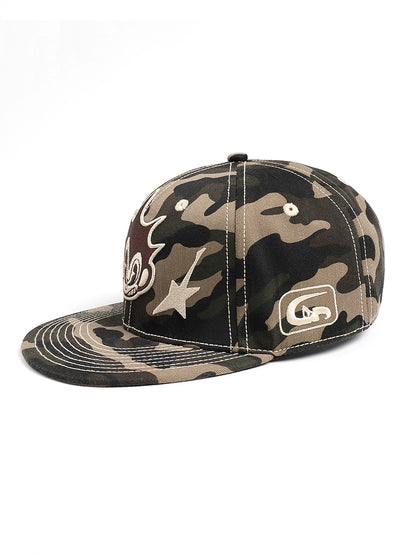 3D Embroidery Camouflage Flat-Brim Hat WN17084