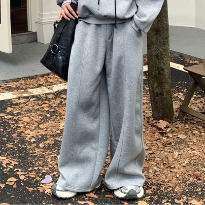 Toggle Button Sweatshirt & Wide Leg Pants Setup WN25201