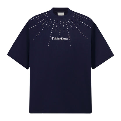 Rhinestone Starry Heavyweight Oversize Short Sleeve T-Shirt WN18528