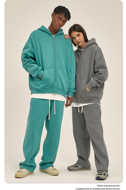 Oversize Heavyweight Zipper Hoodie & Heavyweight Sweatpants Setup WN6640
