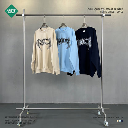 Digital Spray Print Oversize Pullover Sweatshirt WN10005