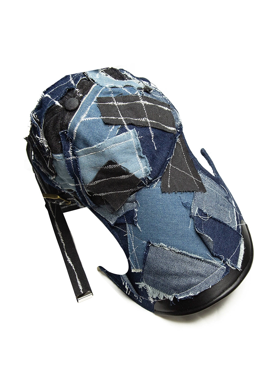 Denim Patchwork Curved-Brim Cap WN21125
