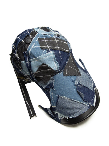 Denim Patchwork Curved-Brim Cap WN21125