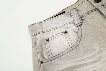 Washed Whiskers Wide Leg Denim Jeans WN25837