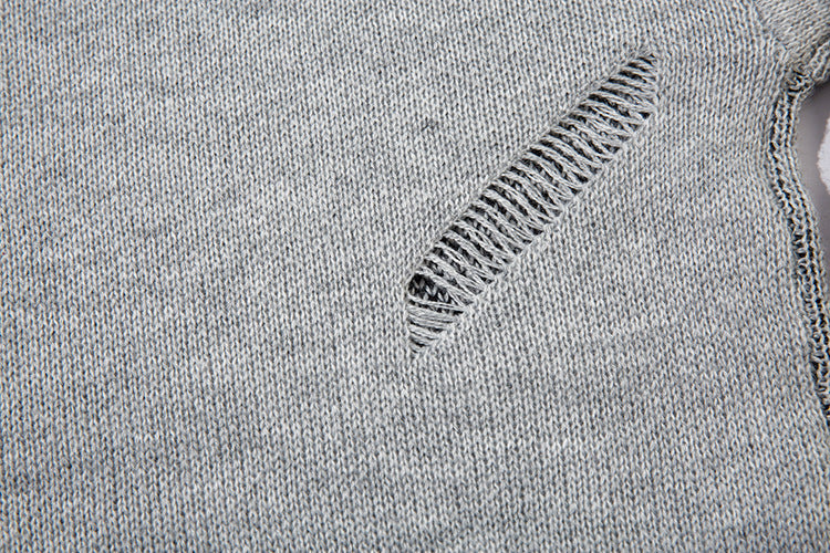 Spray Paint Cross Hole Kint Sweater WN11259