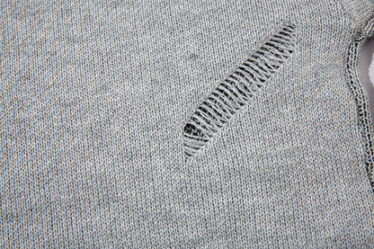 Spray Paint Cross Hole Kint Sweater WN11259