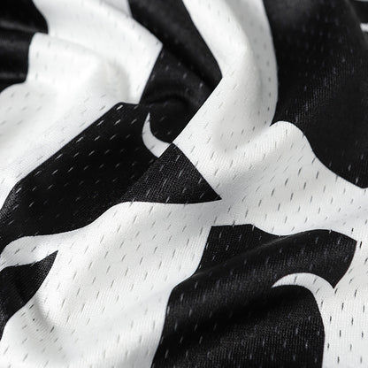 Satin Racing Print V-Neck Oversize Short Sleeve T-Shirt WN25594