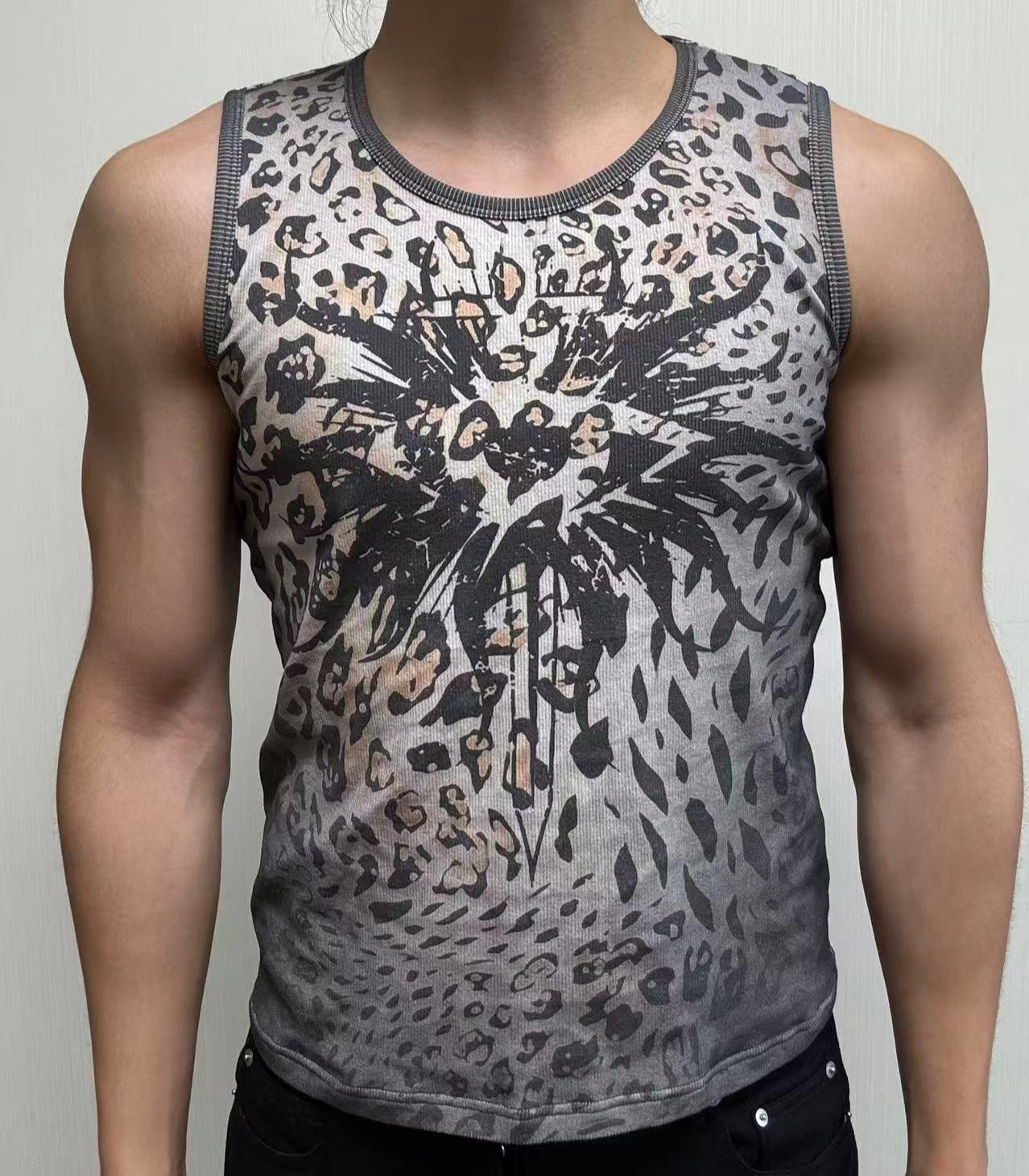 Leopard Print Gradient Tank Top WN19697