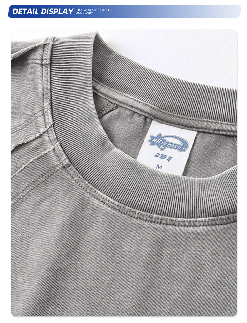 Washed Wax Dye Patchwork Raw Hem Tank Top WN16281