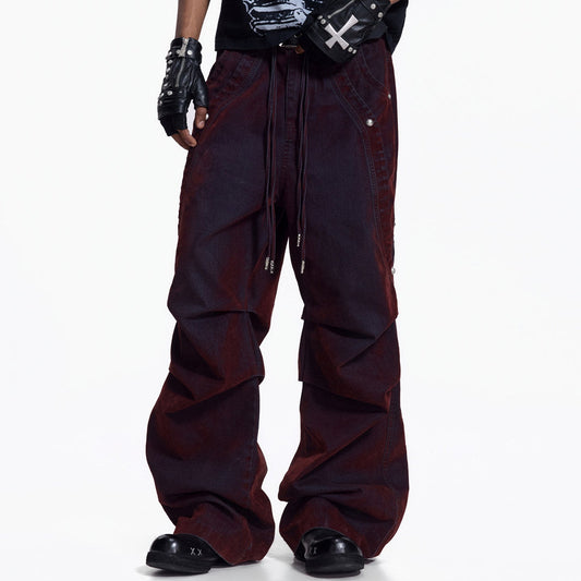 Washed Drawstring Wide Leg Pants WN27455