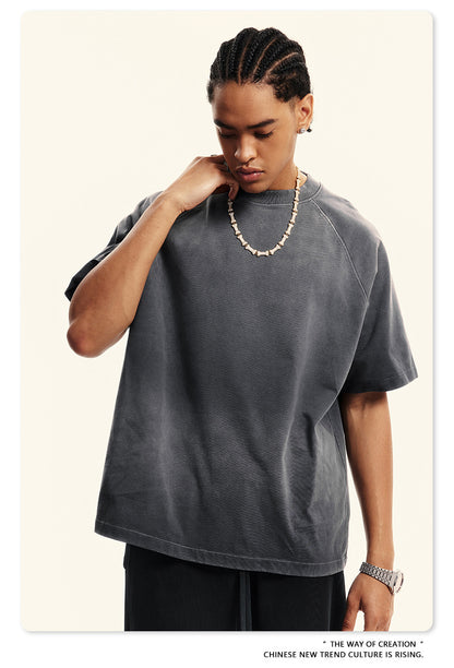 Washed Gradient Raglan Sleeve T-Shirt WN6065