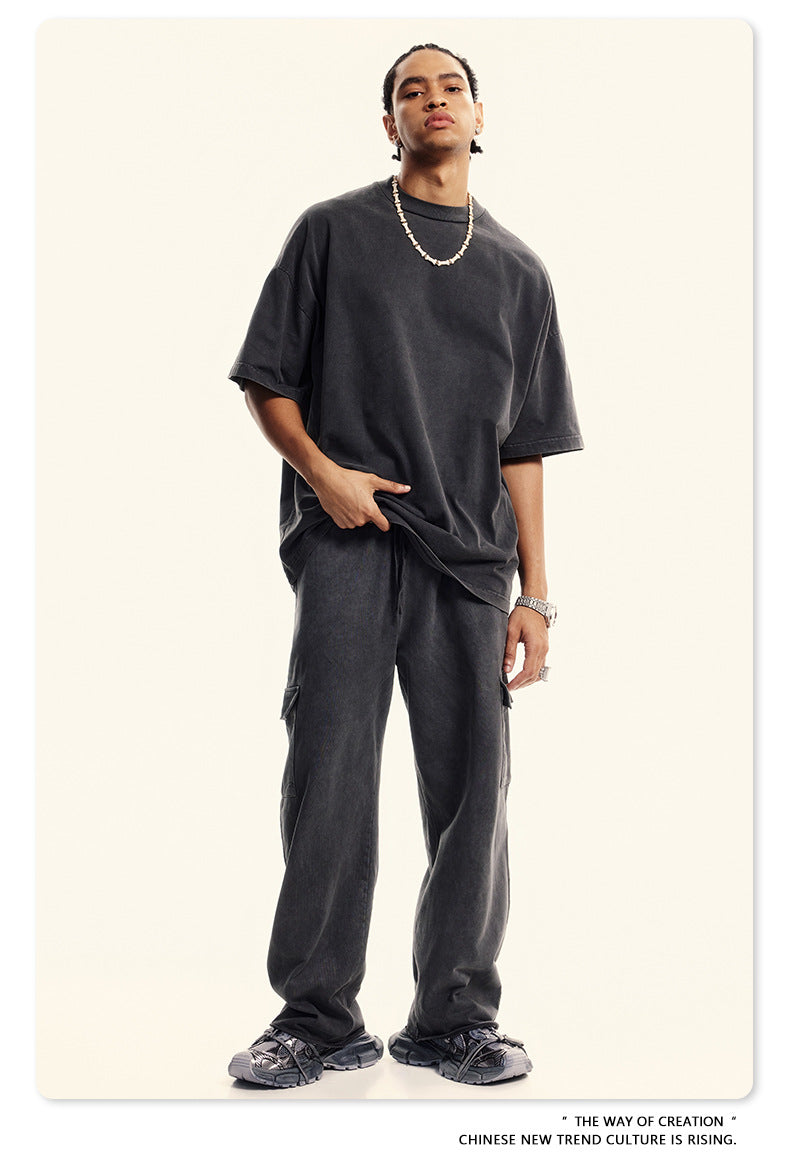 Washed Oversize Short-sleeve T-shirt WN6454