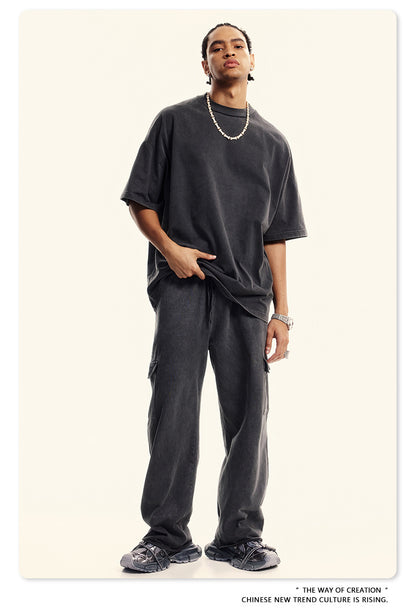 Washed Oversize Short-sleeve T-shirt WN6454