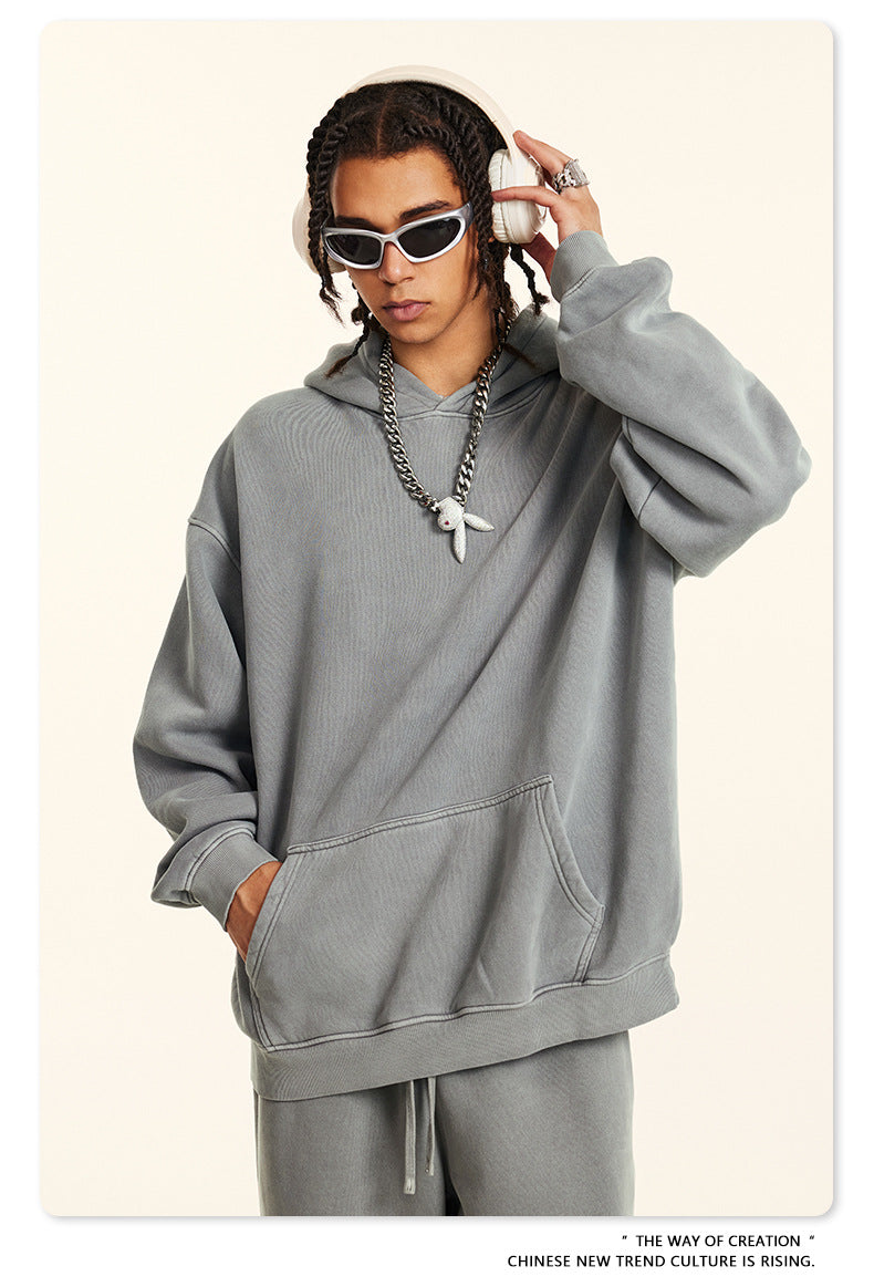 Washed Fleece Lining Oversize Hoodie WN9961