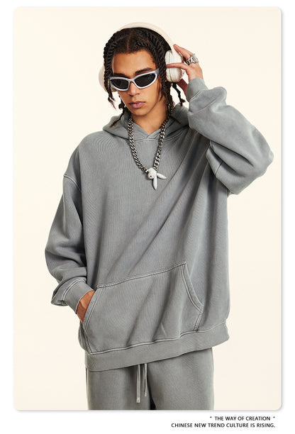 Washed Fleece Lining Oversize Hoodie WN9961