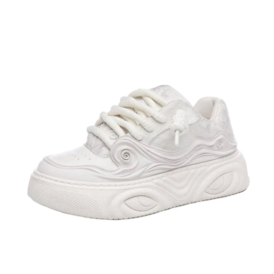 White Lace-Up Sneakers WN23299