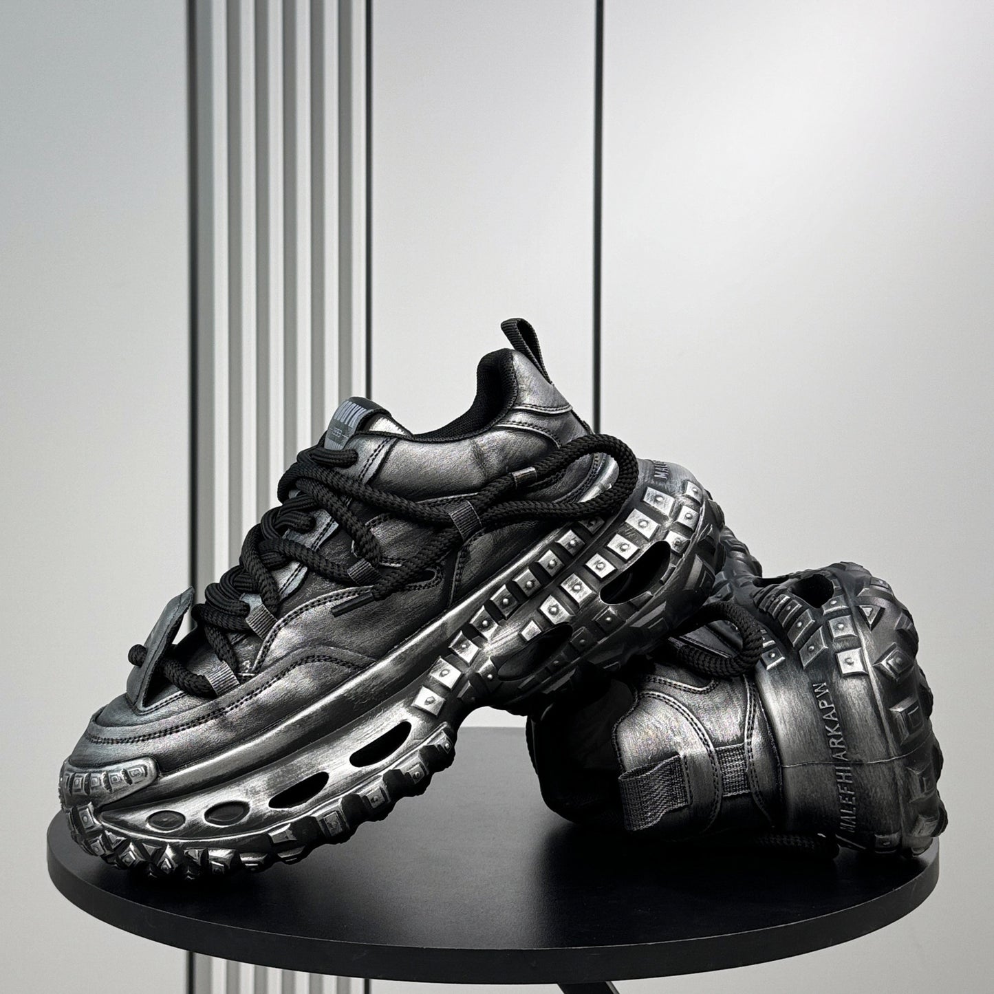 Platform Chunky Cutout Sole Lace-Up Sneakers WN24812