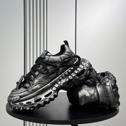 Platform Chunky Cutout Sole Lace-Up Sneakers WN24812